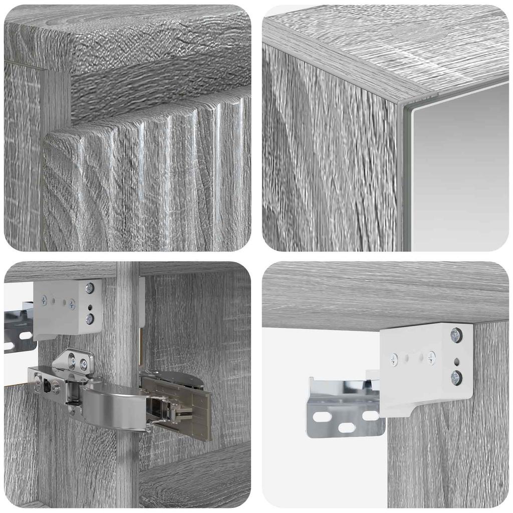 Bathroom Cabinet Set 5 Pcs Grey Sonoma 50 X 14.5 X 70 Cm