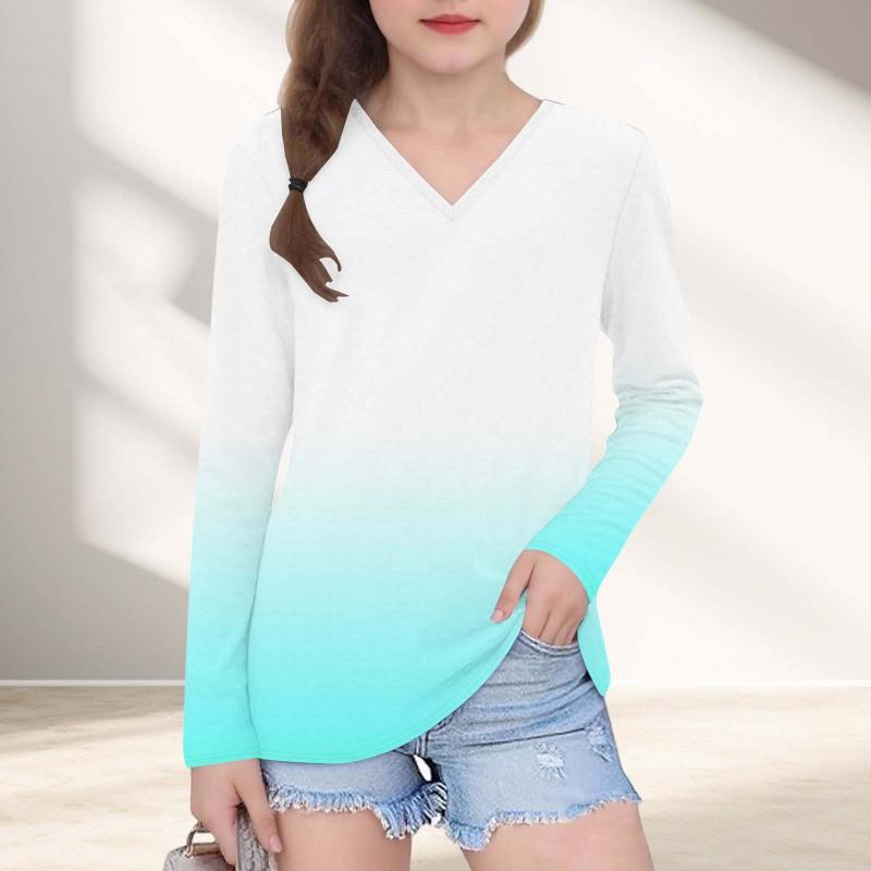 Womens V-Neck Long Sleeve Loose Fit T-Shirt With Polka Dot Print Casual Oversized Top Daily Wear