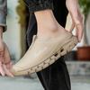 Black Mens Half Slippers Summer Breathable Mesh Mens Shoes Outdoor Casual Walking Shoes Large Size 46 Flat Light Mesh Sandals