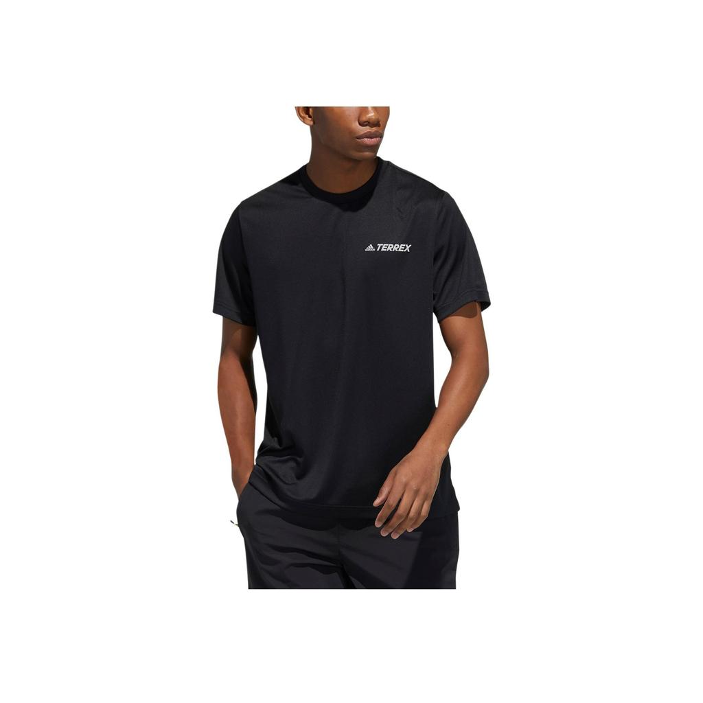 Adidas Reflective Print Sports Short Sleeve T-Shirt Men Tops Black GN7602