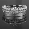 Vintage Crown Stainless Steel Bracelet Set With Letter And Number Charms For Men And Women