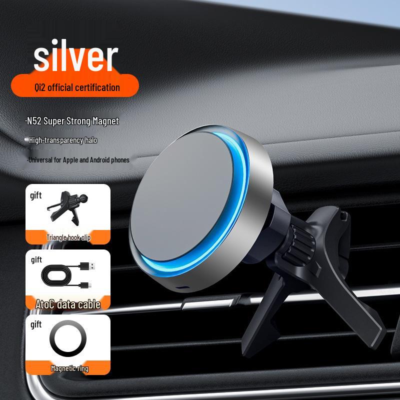 Magnetic Rotating Car Phone Holder & Wireless Charger for Air Vent.
