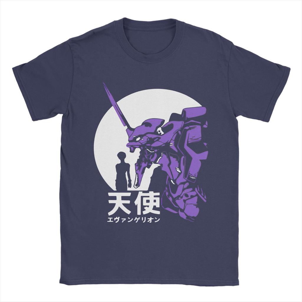 01 EVANGELION Tshirts For Unisex Women 100Cotton Clothes Hip Hop EVA Anime Crewneck Short Sleeve