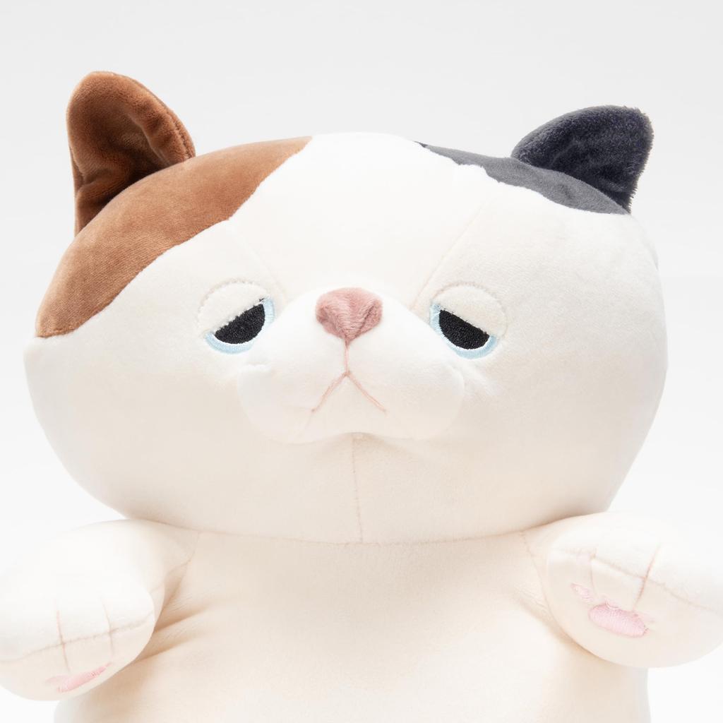 Livheart Sitting Body Pillow Premium Sleepy Animals Calico Cat Yuzu Medium Size Length Fluffy and Squishy (Total Approx. 30cm) 68226-10