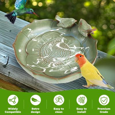 Ceramic Bird Bath for Outside Weather Resistant Bird Bath Bowl Only Vintage Birdbath for Outdoors Garden Tabletop Deck Balcony