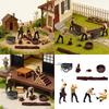 1:64 Scale Hand Painted Miniature Figures for Dioramas Props,Photography Collector Realistic Lumberjacks Figure Models