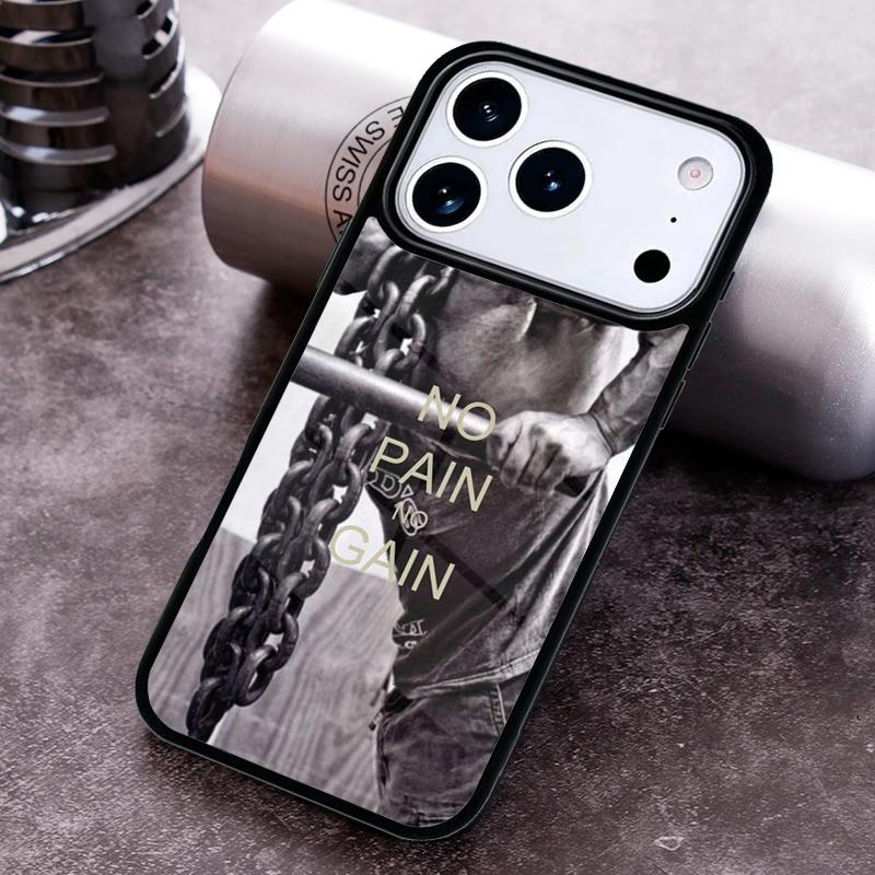 

No Pain No Gain Training Phone Case for iPhone 17 16 15 Pro Max Air 14 13 12 11 Plus Shockproof Capa Cover iPhone17 Pro