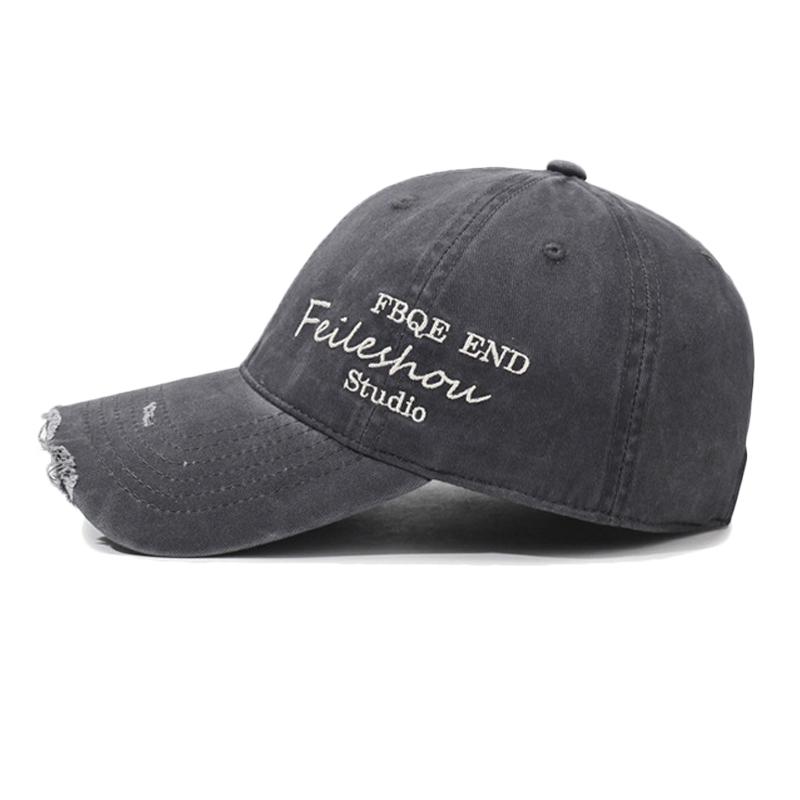Side Letter Embroidered Holes Baseball Cap Men Women Sun Hat