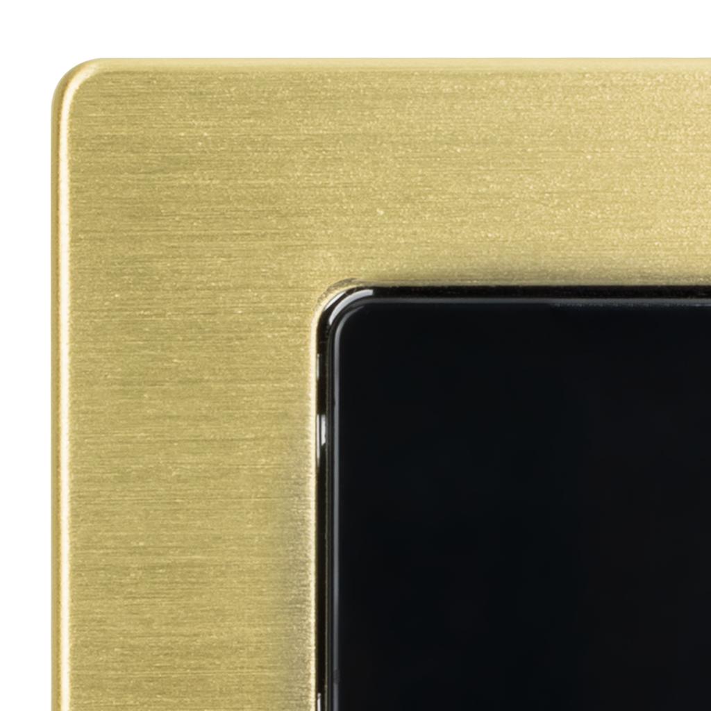 Double Black Cross Light Switch Brushed Steel PVD Brass