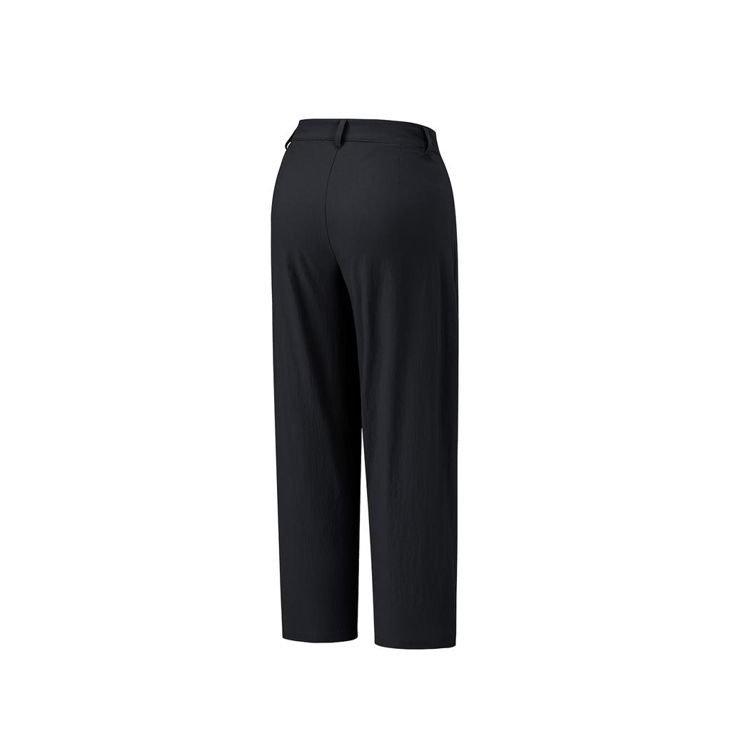 Anta Lifestyle Series Womens Woven Long Pants Summer Casual Pants Women bottoms Basic-Black 962628509-3