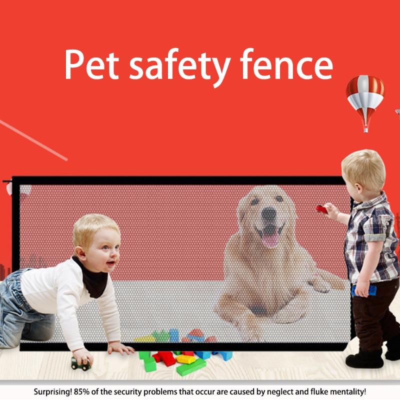 Portable Doorway Mesh Gate Folding Stair Gate Pet Isolation Net Indoor and Outdoor Safety Gate Convenient In and Out