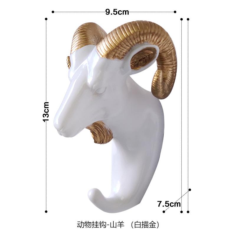 Wall Mounted Animal Head Rack Coat Cap Wall Hanger Horse Giraffe Elk Elephant Hook Decorative Room Decor Bathroom Accessory
