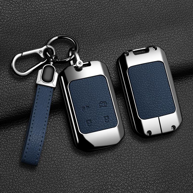 Metal+Leather Car Key Case For Mazda Ez6 Ez-6 Ez-60 Ez60 Remote Cover Bag Shell Keychain Housing Ring Holder Fob Accessories