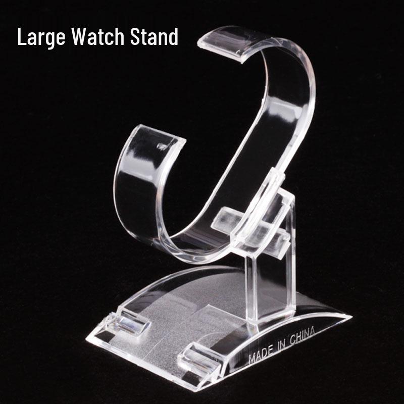 Clear C-Shape Plastic Watch Display Stand - Transparent Jewelry Rack Holder.