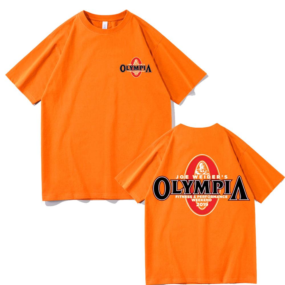 Hot Sale Olympia Fitness Male High Quality Short Sleeve Tees Unisex Gyms 100 Cotton T Shirt Unisexs Causal Oneck Oversized Tshirts