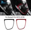 Real Soft Carbon Fiber Sticker For Renault Clio 4 2013 2014 2015 2016 2017 2018 LHD RHD Car Gear Outer Shift Frame Interior