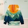 Girls Long Sleeve Hooded Pullover Cartoon Avocado Printed White Casual Sweatshirt