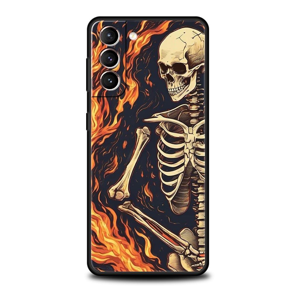 Skeleton Skull Phone Case for Samsung Galaxy S26 S25 S24 S23 S22 S20 S21 FE Ultra S25 Edge Plus 5G Soft TPU Cover Fundas Capas