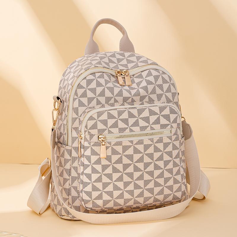 Damen Lederrucksack Bedruckter Moderucksack Weiblicher Reiserucksack