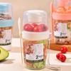 Tazza Portatile a Doppio Strato per Insalata, Avena, Cereali, Frutta Secca, Yogurt, Set Contenitore con Forchetta, Pranzo Scolastico, Scatola per Alimenti