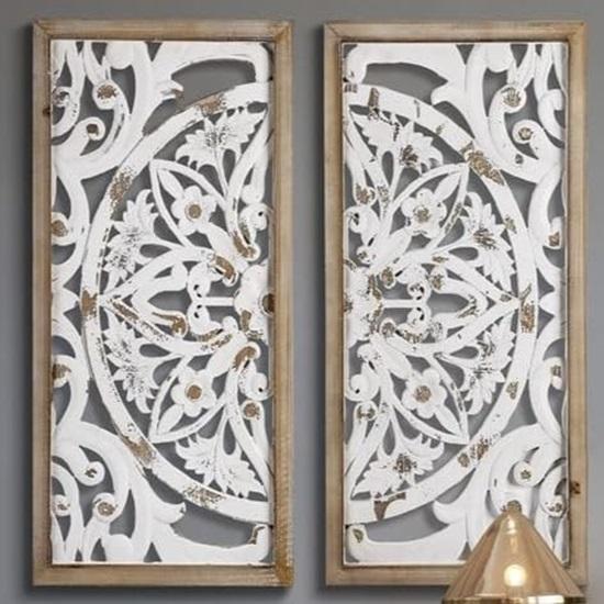 Σετ Ξύλινο Πάνελ Τοίχου 2 τεμαχίων για Διακόσμηση Σπιτιού, Σκαλιστό στο χέρι Ξύλινο Πάνελ τοίχου, Διακοσμητικό τοίχου, 76,2 cm