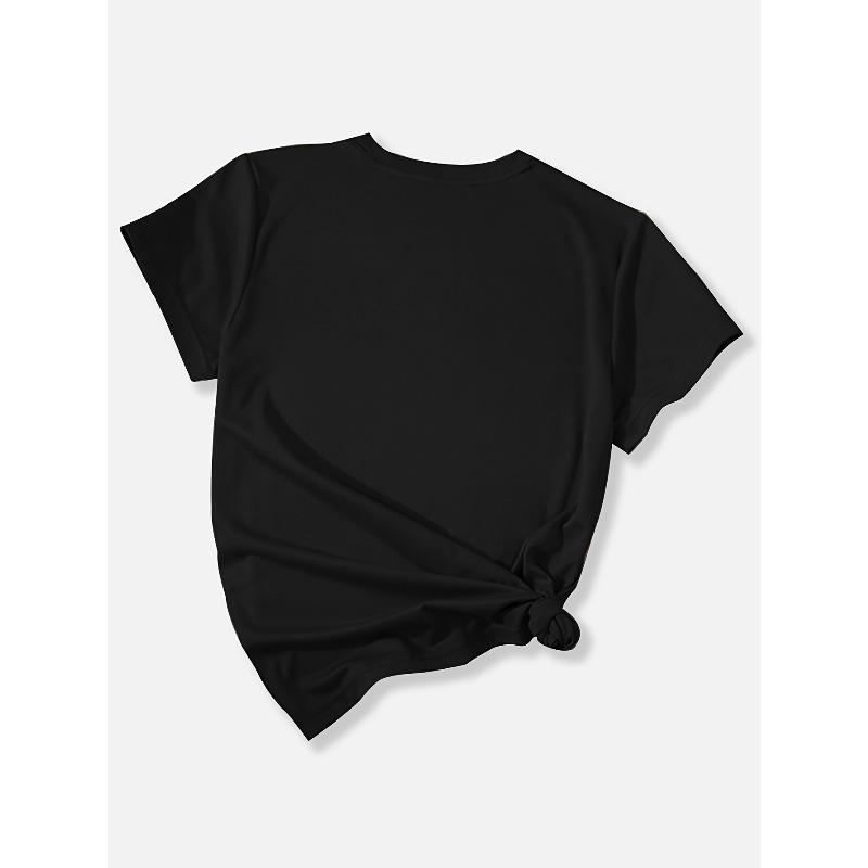 European Size Women's Valentine's Day Heart Print T-Shirt- Happy Valentine's Day Script Casual Short Sleeve Blouse,Spring Summer Fall Top, Comfortable