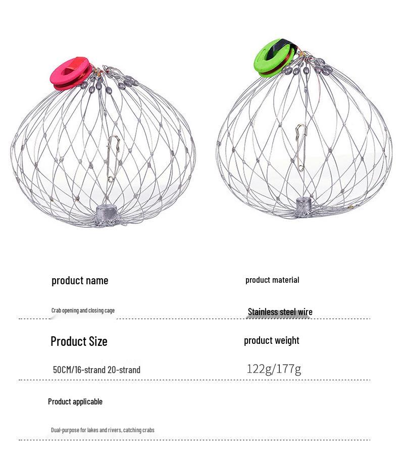Automatic Steel Wire Crab Net: Crab Cage and Ring for Efficient Capture of Hairy Crabs