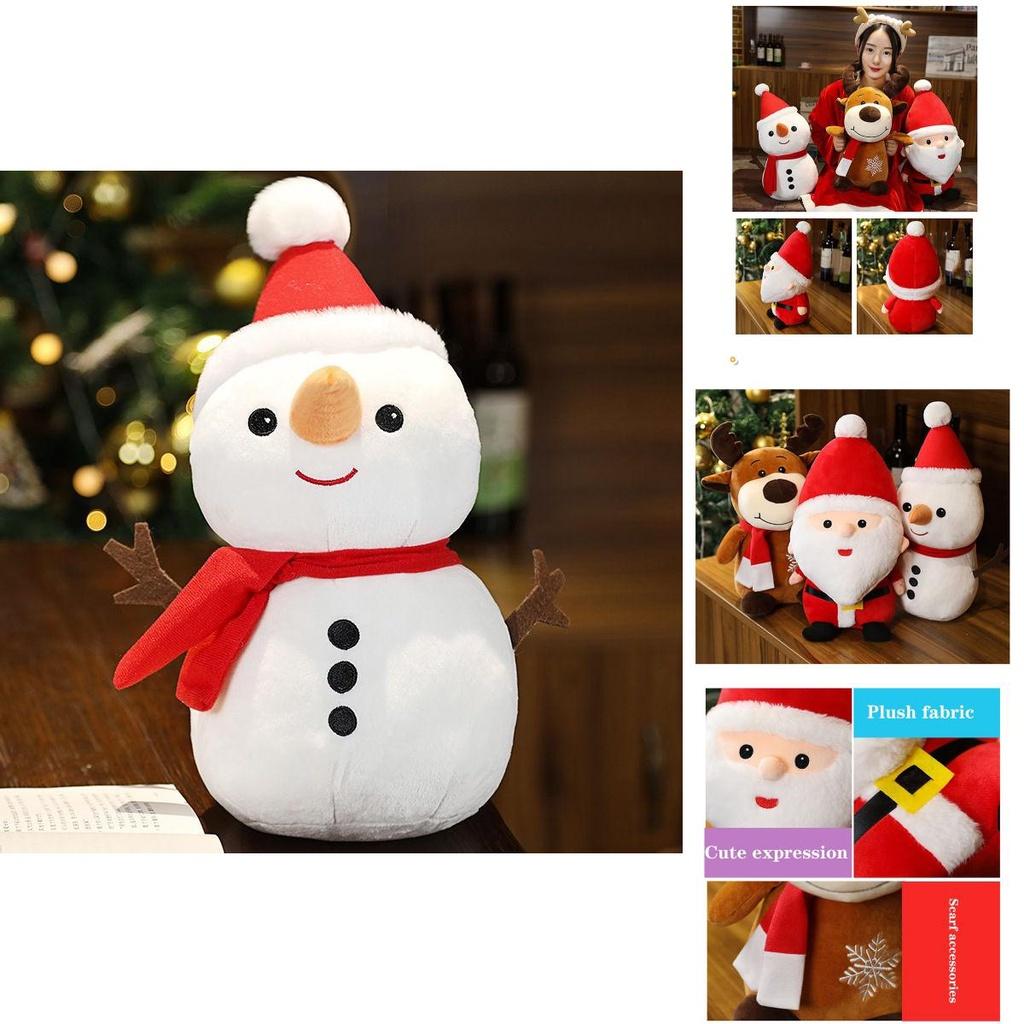 Cozy Christmas Plush Santa Elk Snowman Stuffed Toy Perfect For Boys And Girls Gifts