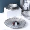 Gold Ceramic Western Steak Plate Fruit Salad Bowl Breakfast Sushi Spaghetti Cake Plate Household Irregular Plating Tableware New