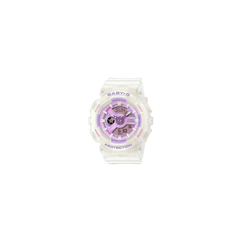 Женские часы Casio Baby-G BA-110PS-7AJF Белые Аналоговые Водонепроницаемые Стильный Дизайн