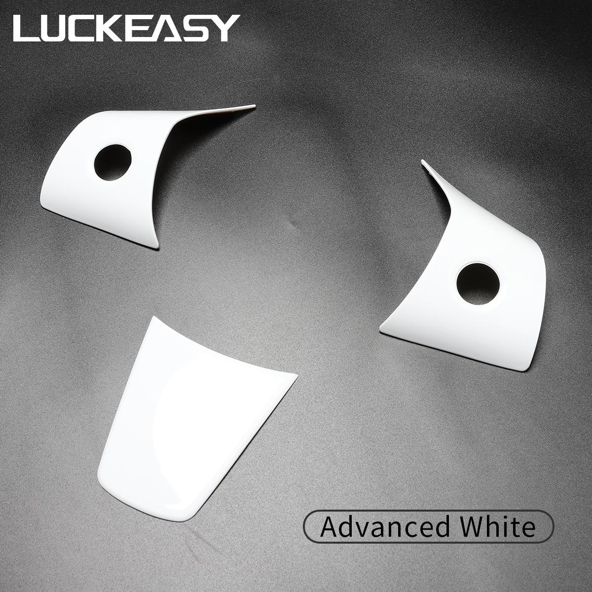 

LUCKEASY для Tesla Model 3 Model Y 2017-2023, декоративная нашивка на руль автомобиля, аксессуары из АБС-пластика, нашивка на рамку M3-DE16WHITE