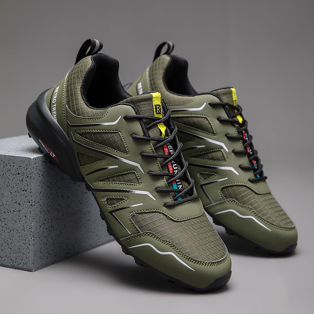 Herren Große Größe Outdoor Wandern und Laufschuhe Bequem Lässig Vielseitig Modisch Sportschuhe für Paare Training 40 armee grüne