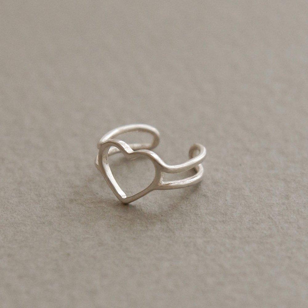 J.Lauren Open Heart Silver Ear Cuff M03941