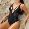 2025 Evropské a americké sexy jednodílné plavky s vysokým pasem