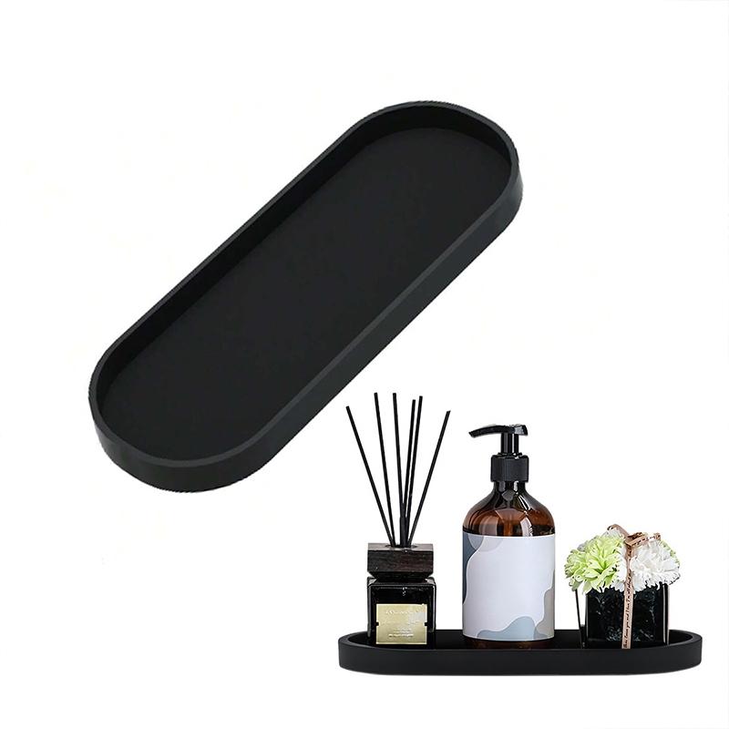 1PC Non-Slip Cosmetic Jewelry Storage Tray Decorative Counter Tray for Keys and Trinkets 25x11cm