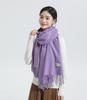 White Cashmere Scarf: Thickened, Solid Color, Versatile for Women & Men, Perfect for Autumn & Winter