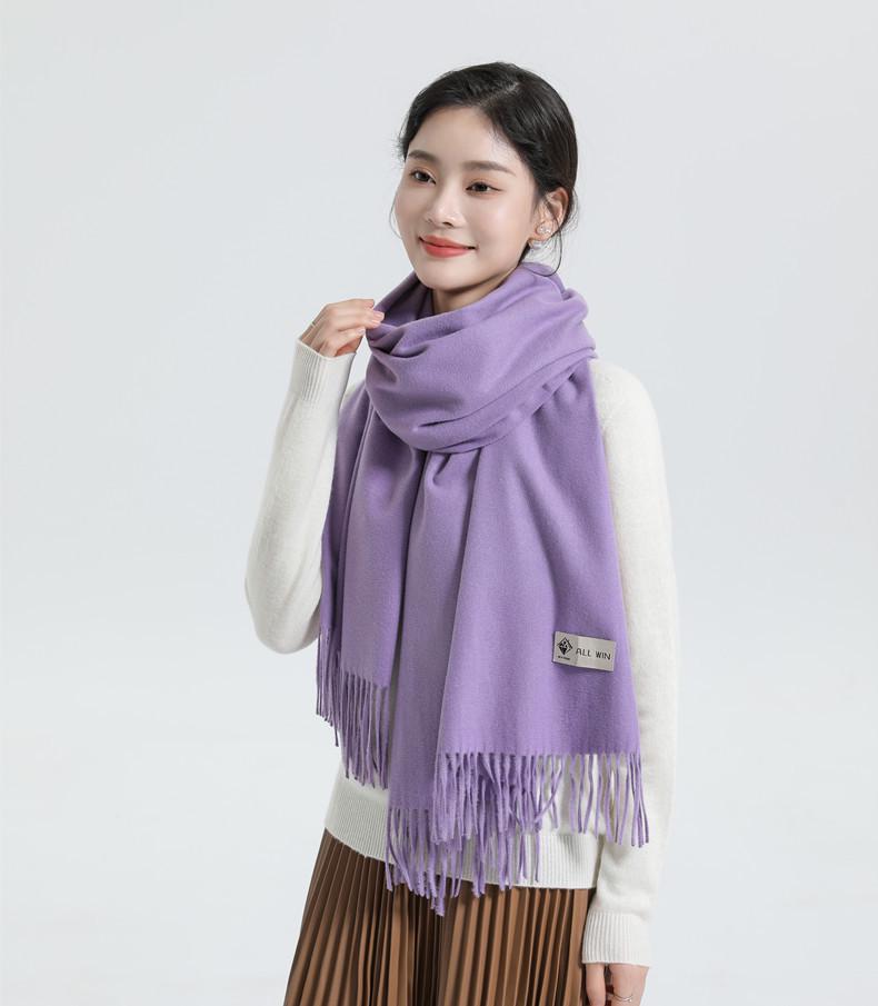 White Cashmere Scarf: Thickened, Solid Color, Versatile for Women & Men, Perfect for Autumn & Winter