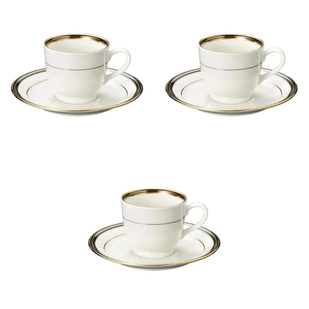 Set of 3 Emperor Black Coffee X Cm 180 Cup Saucer New Bon Setomonohonpo C/S [7.8 6.8 Cc] &