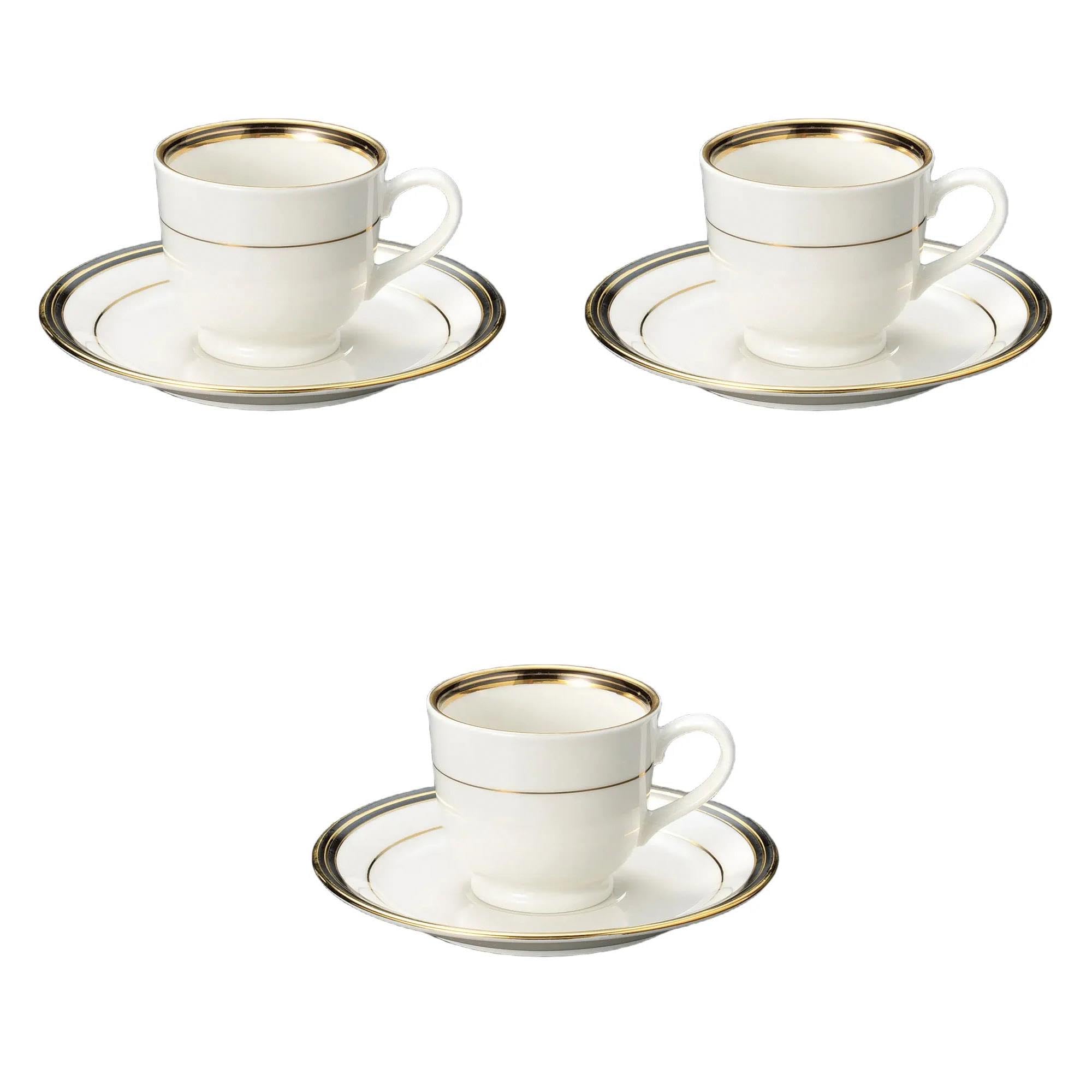 

Set of 3 Emperor Black Coffee x cm 180 Cup Saucer New Bon Setomonohonpo C/S [7.8 6.8 cc] & чёрный