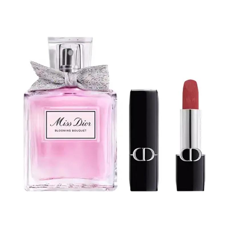 DIOR Perfume Floral Perfume 50ml+Lipstick #999 Legend Red Lip 3.5g No gift box, no gift bag синий