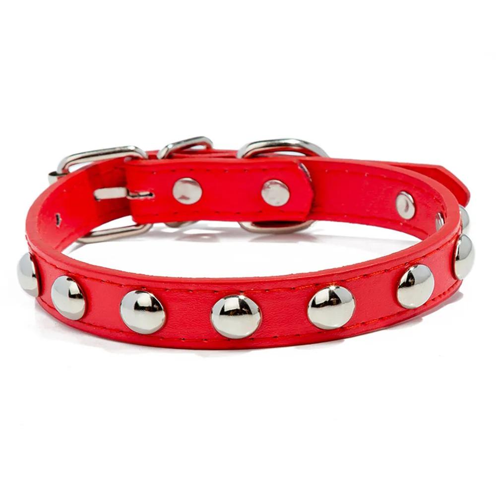 Pet Puppy Collar Fashion Colorful Leather Dog Collar Studded Collars for Small Dogs Cats Newborn French Bulldog ID Neck Strap