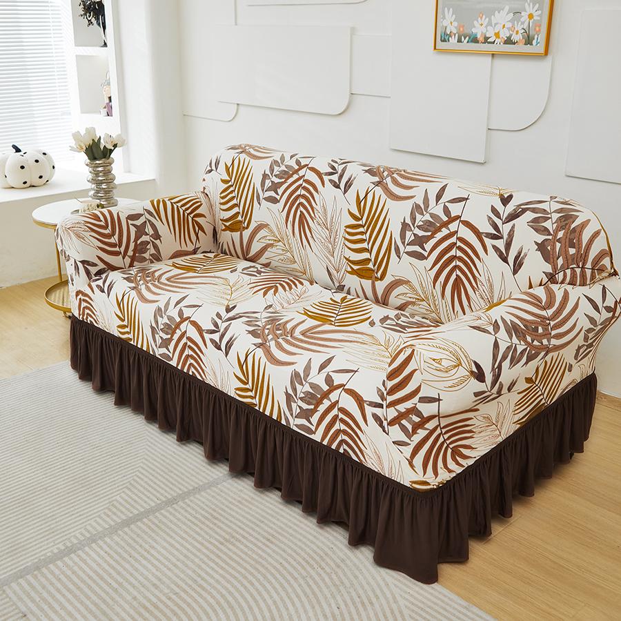 

1 шт. эластичный чехол для дивана с юбкой, съемный моющийся чехол, эластичный чехол для дивана для гостиной, легко устанавливается и снимается 1 Seater