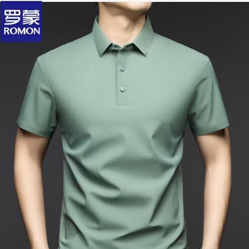 

ROMON Men s Ice Silk Short Sleeve Polo Shirt 195