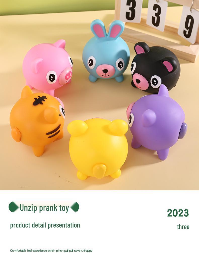 Cartoon Pig Squeeze Toy with Tongue-Out Sound
