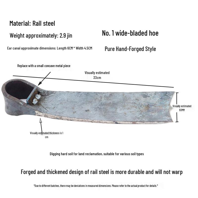 Forged Steel Blacksmith Hoe for Planting & Digging