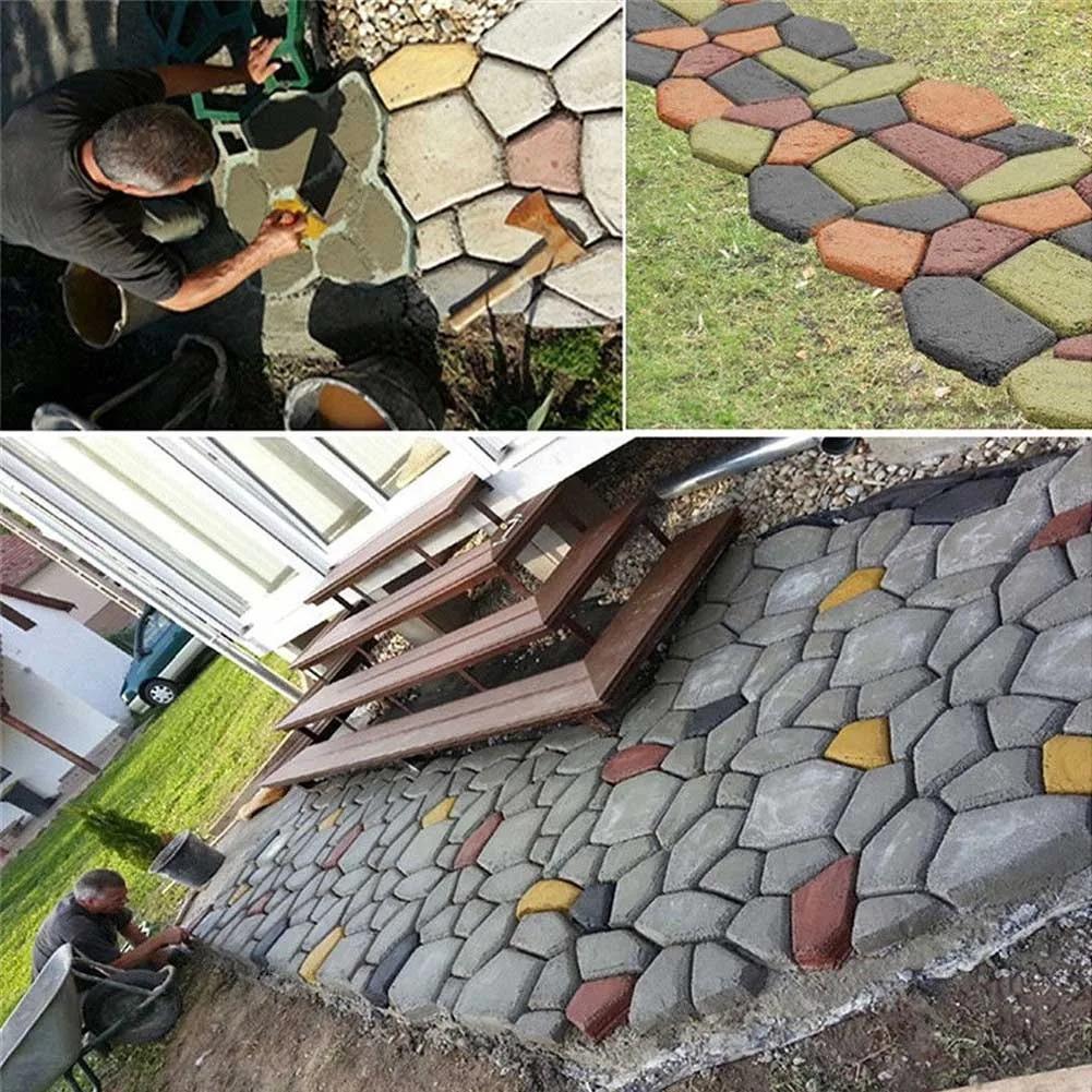 Garden Floor Paving Mold Park Decorations Stepping Stones Moulds DIY Garden Buildings Supply Reusable Cement Frame Brick Molds