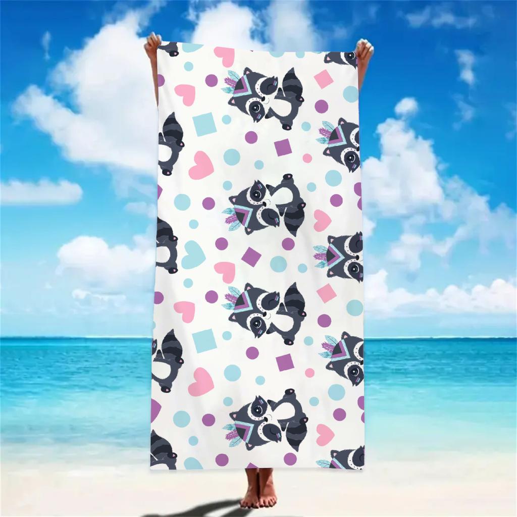 Cute Animal Beach Towel Cartoon Bath Towels Absorbent Quick-Drying Soft Yoga Swimming Outdoor Pool Towel Birthday Gift For Kids