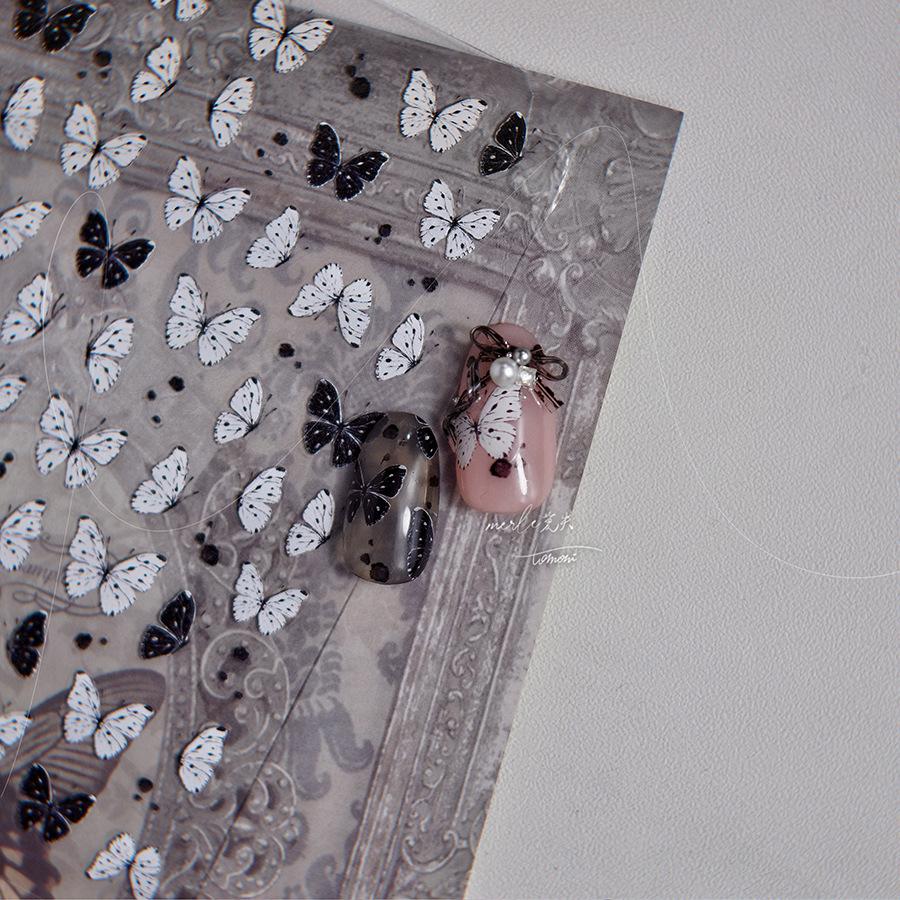 Тонкая жесткая наклейка для ногтей в виде бабочки в стиле ретро своими руками креативное — фото 6