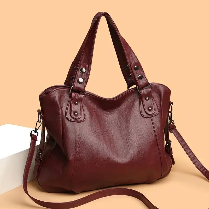 

Solid Colors Pu Zipper Retro Elegant Women S Shoulder Bag High Quality Fashion Commute Versatile Large Capacity Tote Bags