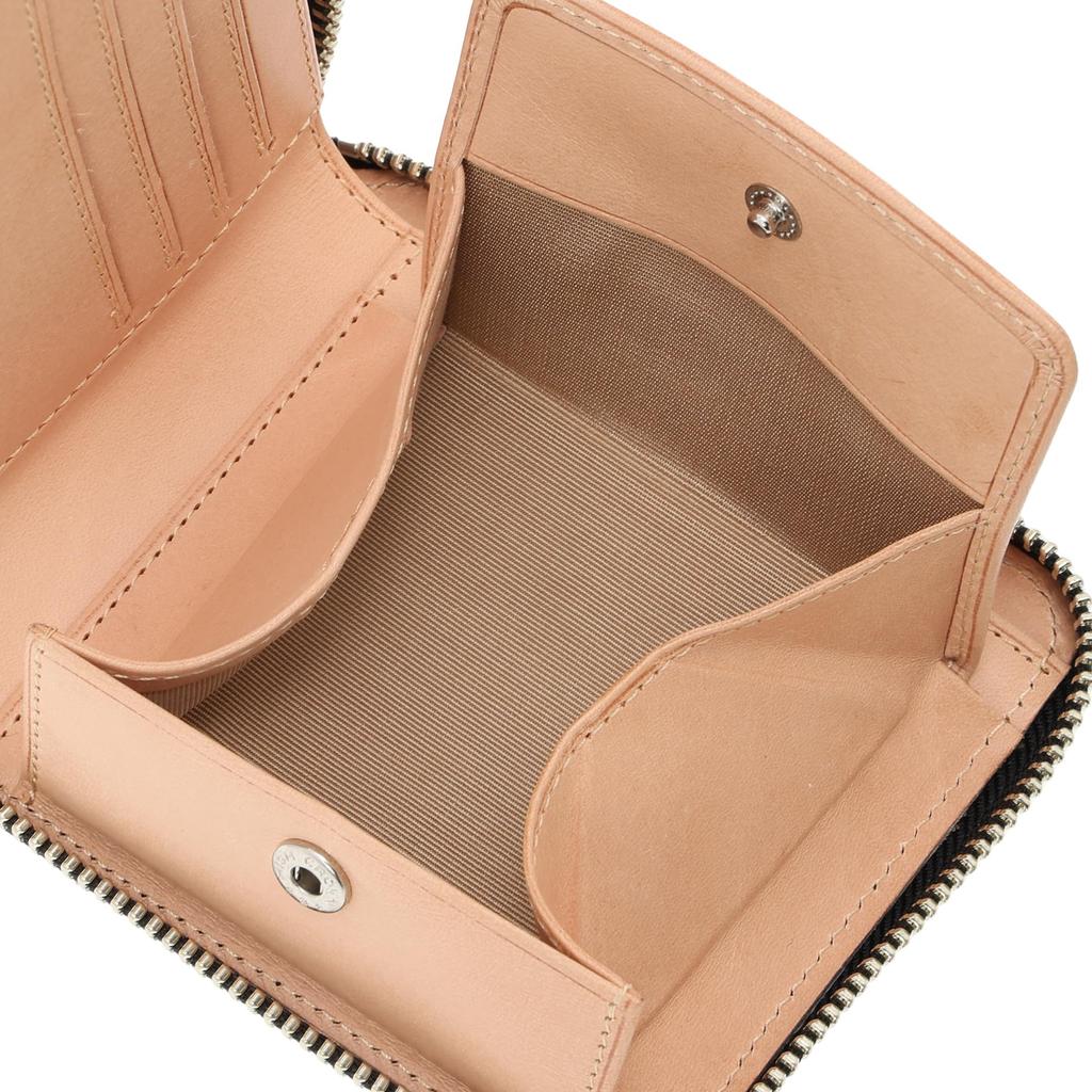 Aries Men's Cordovan Bifold Wallet with Round Zipper, Black